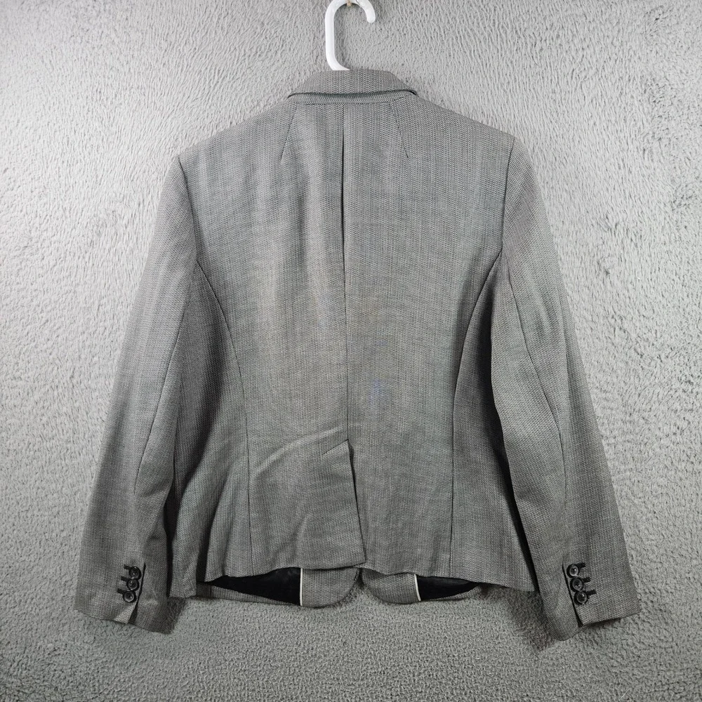 Talbots‎ Women's Gray Textured Blazer Jacket Size 14 Wool Blend Business Casual